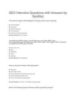 seo test questions and answers.